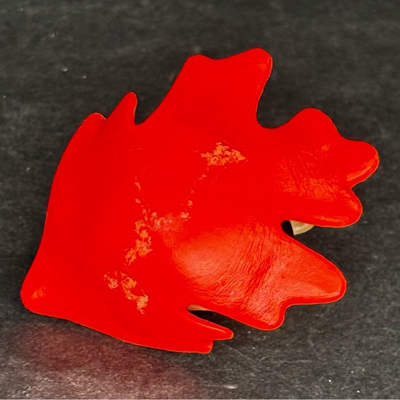 Vintage Hallmark Merry Miniatures Thanksgiving Pilgrim Mouse on Orange Leaf 1982 - Picture 6 of 9